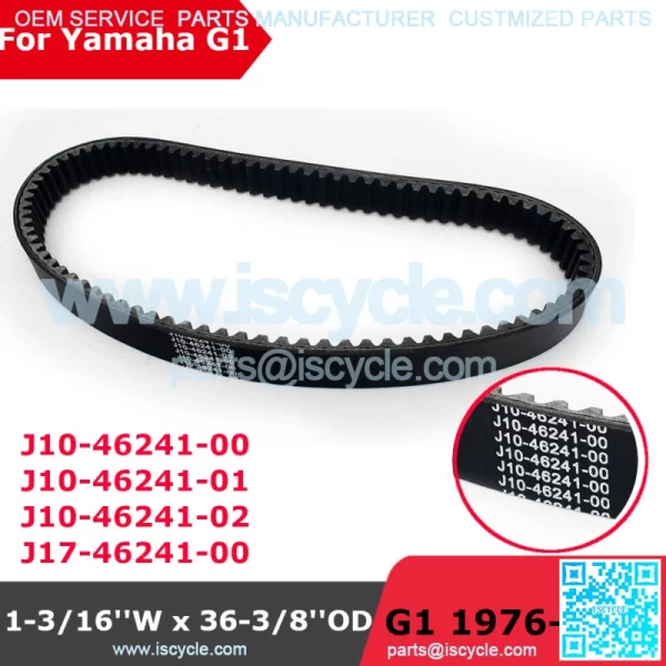 Drive Clutch Belt for Yamaha G1A Gas Golf Cart 76-89 J10-46241-01 J17-46241-00