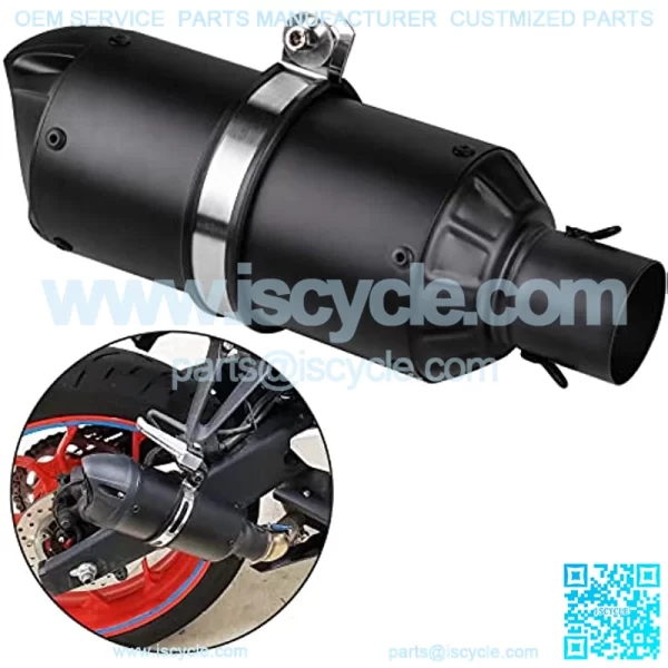 Universal 2" Slip on Motorcycles Exhaust Mufflers & Silencers Compatible with Grom ATV Dirt Street Bike Scooter Quad and Other Bikes Matt Black