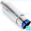 Stainless Steel 2" Inlet 3.5" Outlet Burnt Tip Exhaust Muffler Universal 14.1" Length