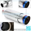 Stainless Steel 2" Inlet 3.5" Outlet Burnt Tip Exhaust Muffler Universal 14.1" Length - Image 2