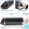 Motorcycle Slip On Exhaust Muffler,1.5-2" Carbon Fiber Unversal Exhaust Slip on Silencers & Mufflers For Dirt Bike Street Bike Scooter ATV Racing Exhaust Pipes - Image 3
