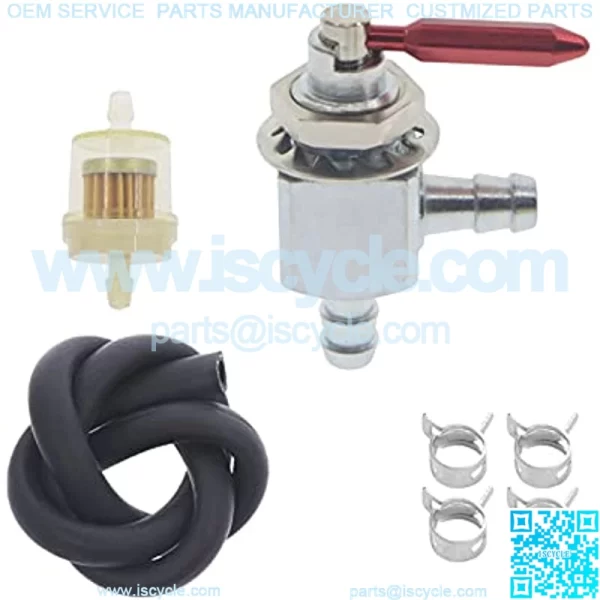 Fuel Flow Shut Off Valve 1/4" Nipple 90   for Generator Snowblower Snowmobile Lawn Tractor Mower L7118