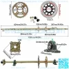 Rear Live Axle Kit, 44'' Go Kart Rear Live Axle Shaft Assembly Kit with Pillow Blocks, Sprocket, Brake Disc & Bolt Wheel Hubs for DIY Rebuild Go Kart ATV Quad and Drift Trikes - Image 2