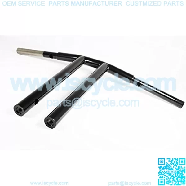 Dominator Industries 1 1/4 inch Club Style T-Bar, 14 inch Rise, Gloss Black Compatible With 1996-2018 Dyna, Softail and Sportster - Image 4