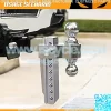 8" Adjustable Trailer Hitch Ball Mount for 2"Receiver 2" and 2-5/16" Aluminum Alloy Dual Towing Balls with Dual Pin Key Locks - Image 5