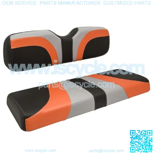 Blade Golf Cart Rear Seat Covers for Genesis 250/300 Seat Kits-Gray/Orange/Black - Image 2