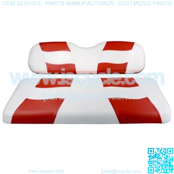 Club Car Precedent Golf Cart Front Seat Cover, Riptide White and Red