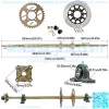 44" Rear Axle Shaft Kit with 16x8-7 Tubeless Wheels Tires Rim and Chain Sprocket Brake Disc Pillow Block Brake Master Cylinder for ATV Go Kart UTV Quad Bike Buggy Ride on Mowers - Image 2