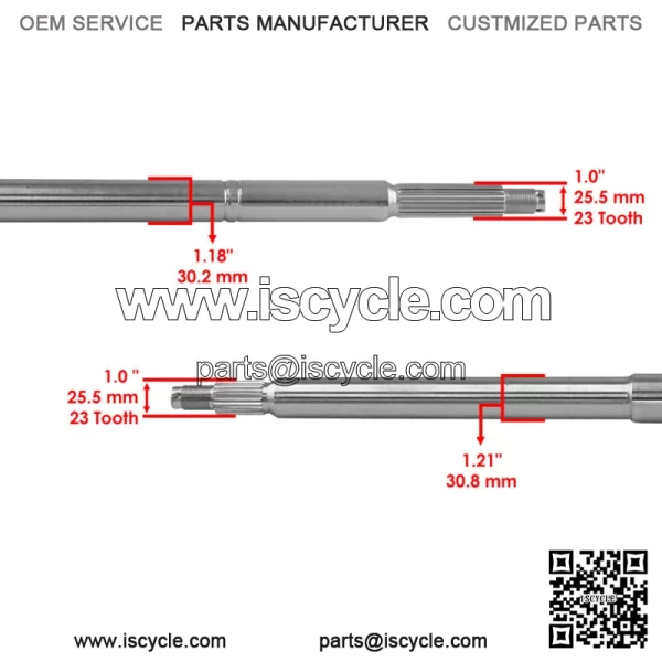 Rear Axle Shaft with Castle Nuts Pin For Polaris Xpedition 325 425 2000-2001 - Image 3