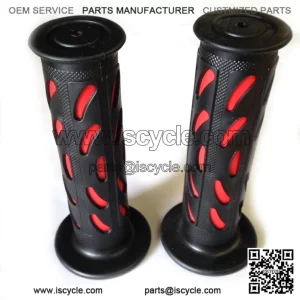 Black Rubber Hand Grips Handlebar For ATV Polaris Arctic Cat Suzuki 22mm 7/8"