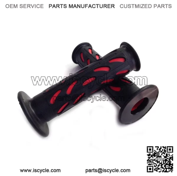 Black Rubber Hand Grips Handlebar For ATV Polaris Arctic Cat Suzuki 22mm 7/8" - Image 3