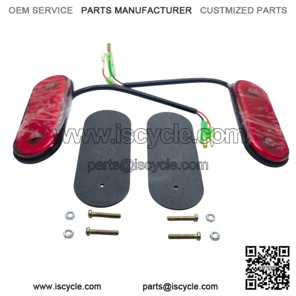 Red Side 20 LED Rear Tail Marker Lights Oval X2 12V 24V Neon Trailer Truck Lorry - Image 3