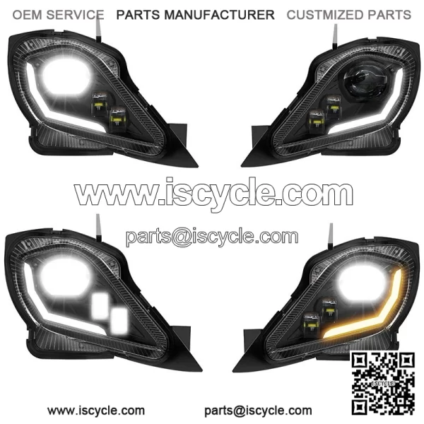 For YAMAHA YFZ 450 RAPTOR 250 350 700R LED Headlights Set Head Lamps Turn Signal - Image 4