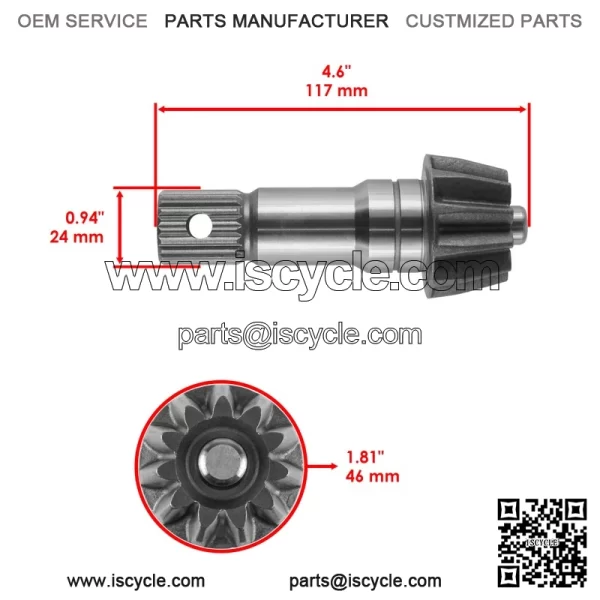 Polaris Scrambler 500 4X4 2010-2012 Front Differential Gear Pinion Kit - Image 2