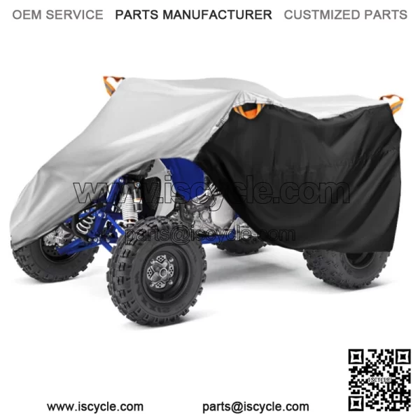 Quad Bike ATV Cover Waterproof Dust Protector Black+Silver For Yamaha YFZ 450 R