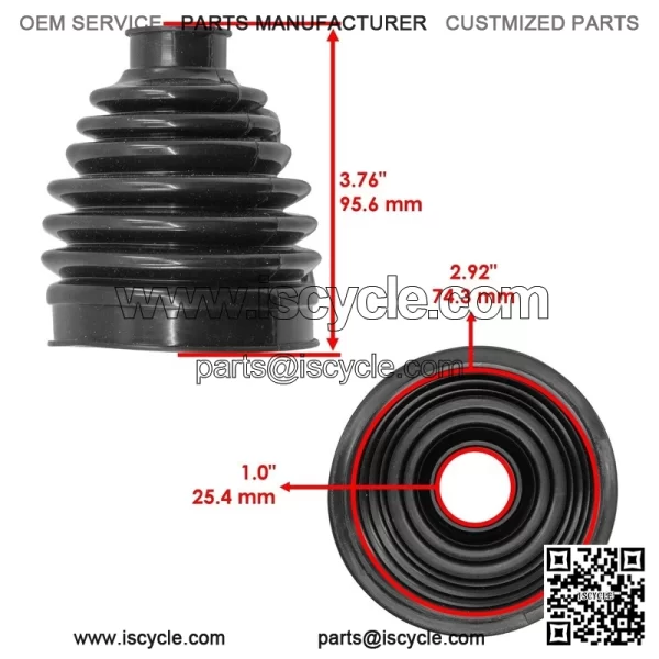 Front Axle Inner & Outer CV Boot For Polaris Ranger EV Full Size Premium 2023-24 - Image 3