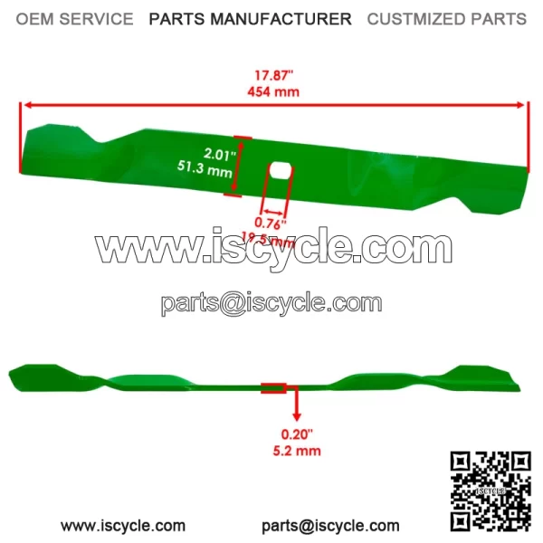 1910917 1765196 Deck Blade 17.87" & Bolt For Cub Cadet For MTD For Troy-Bilt - Image 2