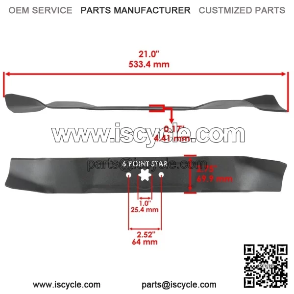 942-0616A 112-0315 112-0330 42" Deck Blade & Nut For Toro LX420 423 425 426 427 - Image 2