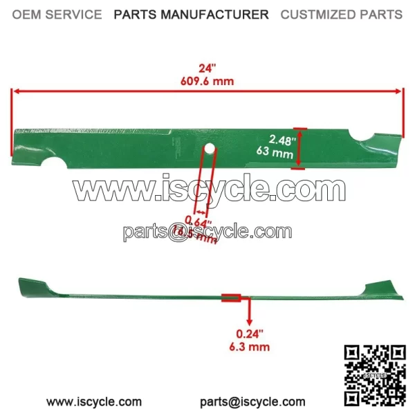 038-7202-00 038-7230-00 30227-72H 50-4005 Deck Blade for Bad Boy Exmark Windsor - Image 2