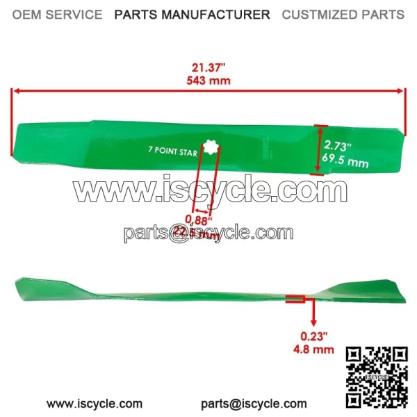 AM141034  AM141037 M154062 AM137329 42" Deck Blade for John Deere High Lift - Image 2