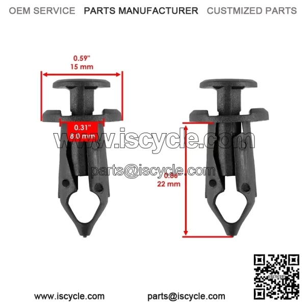 Fender Rivet Clip For Honda Fourtrax 400 TRX400FW 1995-02 / Recon TRX250 97-01 - Image 2