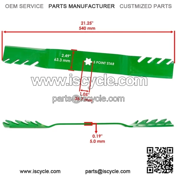 112-0315 1120315 42" Deck Blades w/ Nuts for Toro LX420 LX423 LX425 LX426 LX427 - Image 2