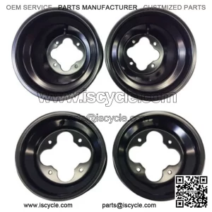 BLACK A5 10" FRONT 9" REAR WHEELS RIMS YAMAHA YFZ450 BANSHEE RAPTOR 700 660