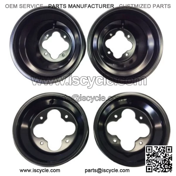 BLACK A5 10" FRONT 9" REAR WHEELS RIMS YAMAHA YFZ450 BANSHEE RAPTOR 700 660