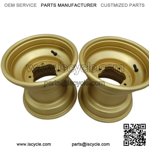 2 x 9" rear aluminum wheels rims 4x115 Yamaha Banshee Raptor 700 YFZ450r GOLD - Image 3