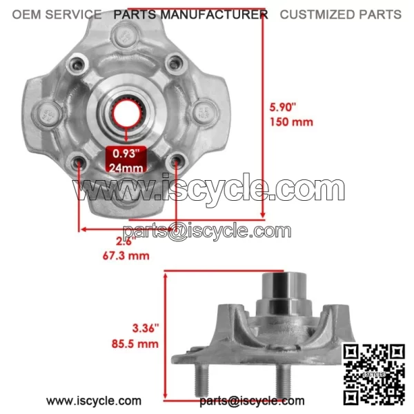44615-HN2-A20 Front Wheel Hub For Honda TRX500 TRX680 Left Or Right (For: Honda) - Image 2