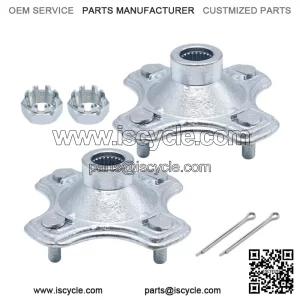 2 Pcs Rear Axle Wheel Hub w/Nut For 07-2013 Honda TRX420 FE TRX420FM Rancher 420