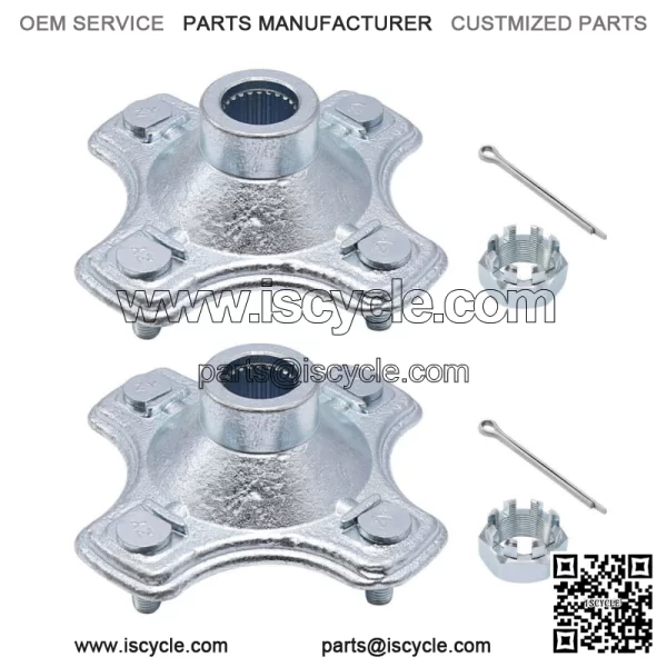 2 Pcs Rear Axle Wheel Hub w/Nut For 07-2013 Honda TRX420 FE TRX420FM Rancher 420 - Image 3