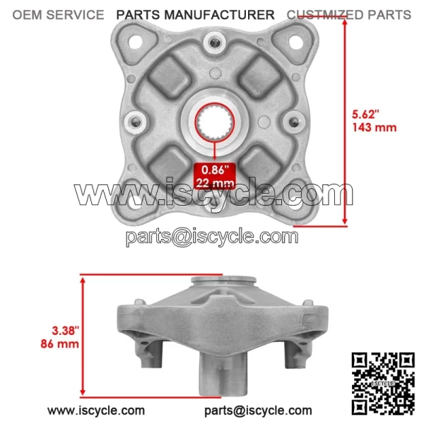 Polaris Sportsman 800 2005-2014 / Scrambler 500 4X4 2010-2012 Front Wheel Hubs - Image 2