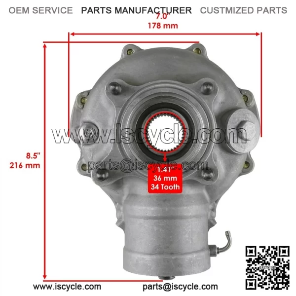 Rear Differential for Honda Rancher 420 TRX420FE 4WD Electric Shift 2007-2013 - Image 2
