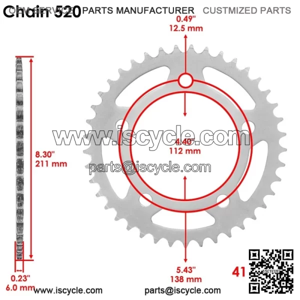 Rear Wheel Chain Sprocket For Honda CB500 13-21 / CBR500R 13-2021 / NC750X 21-22 - Image 2