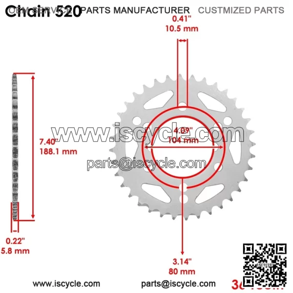 Polaris Scrambler 500 4X4 2000-2011 Front/Rear Sprockets Kit - Image 3