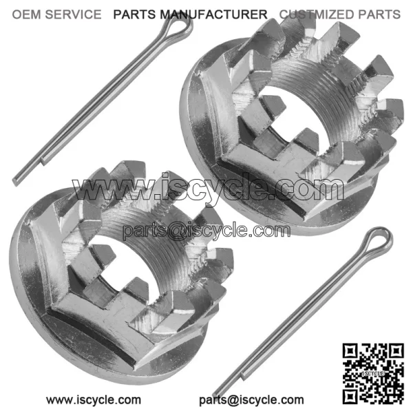 Set of 2 Rear Axle Nuts W/Pin For Honda TRX450S TRX450ES Foreman 450 1998-2001