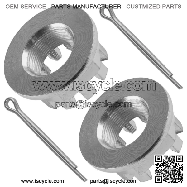 Set of 2 Rear Axle Nuts W/Pin For Honda TRX450S TRX450ES Foreman 450 1998-2001 - Image 4