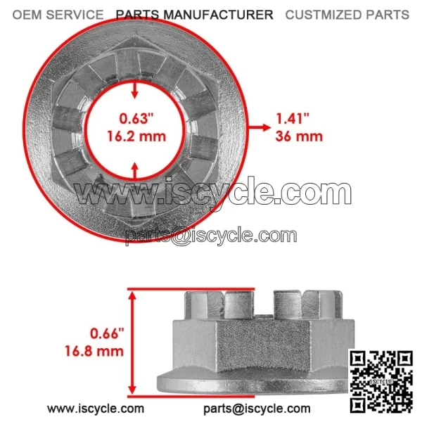 Rear Axle Castle Nut & Pin for Honda TRX450R 2005-2009 - Image 2