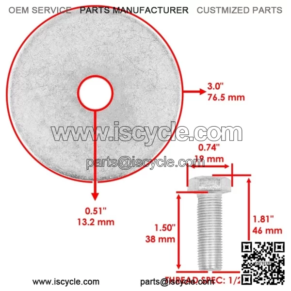 44506BH 44040BH Deck Spindle Blade Bolts & Washers For Bush Hog ES1744 ES2052 - Image 2