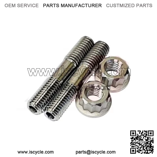 YFZ450 YFZ 450 Ti Exhaust Studs Bolt Heavy Duty Titanium Head Pipe Stud Bolt Kit