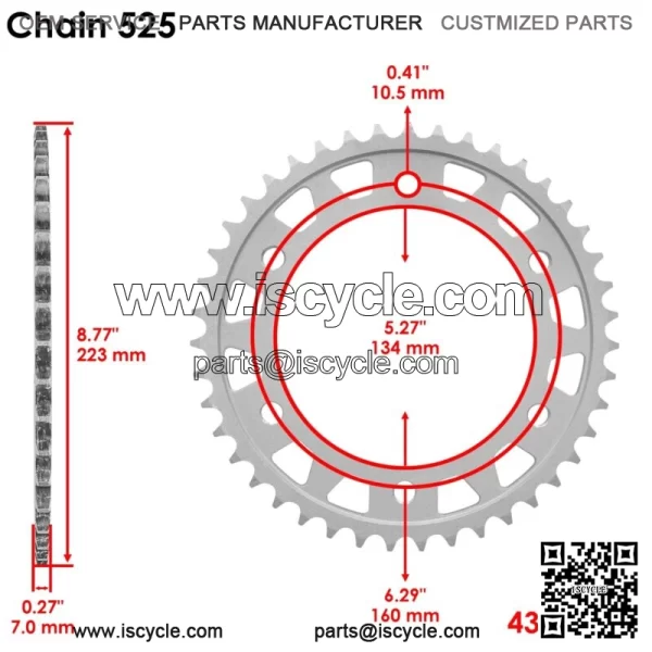 Drive Chain & Sprocket for Husaberg FC501 1994 / FC600 1994 23801-MEE-D00 - Image 3