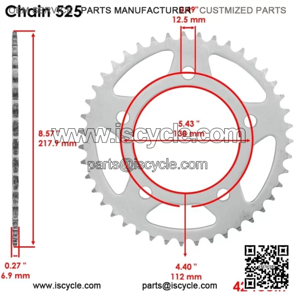 Front Rear Drive Chain Sprocket for Husaberg FE350 FC499 1992 23801-MJE-D00 - Image 3