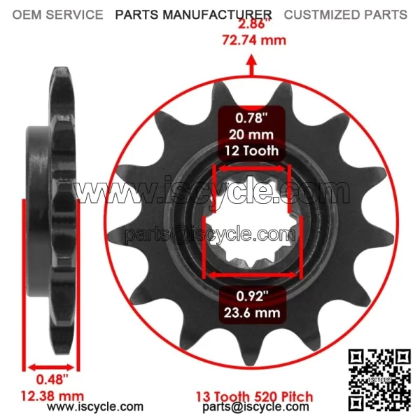 Drive Chain & Sprockets for Honda CRF450L 2019-2020 40530-KA3-831 40530-KA4-733 - Image 2