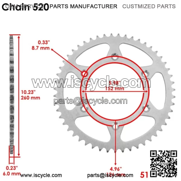 Drive Chain & Sprockets for Honda CRF450L 2019-2020 40530-KA3-831 40530-KA4-733 - Image 3