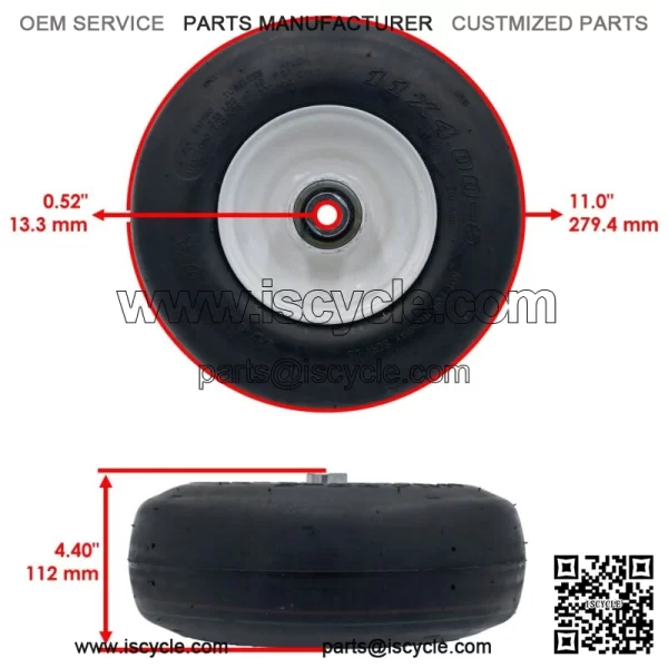 116-7228 103-95914 Mower Wheel For Exmark 116-7223 11x4.00x5NHS - Image 2