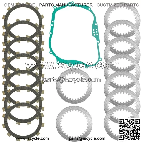 Clutch Friction w/ Steel Plates & Gasket Kit for Kawasaki Z250SL BR250 2014-2018