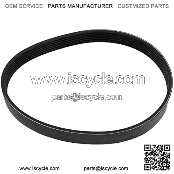 7PJ451 drive belt compatible with Bosch Rotak 320 lawn mower, 7 ribs closed loop, replacement rubber timing belt, width 16 mm, circumference 451 mm