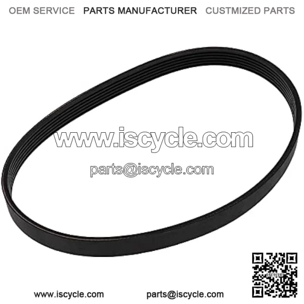 6PJ490 Lawn Mower Drive Belt Rubber Black 14mm Width 490mm Circumference Closed Loop Timing Belt Compatible with Qualcast M2E1032M M2E1232M