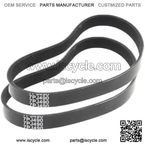 2 x 7PJ490 EPJ490 7 Stries Heavy Duty Belts, 490mm x 16mm, for Qualcast, Argos etc. mowers